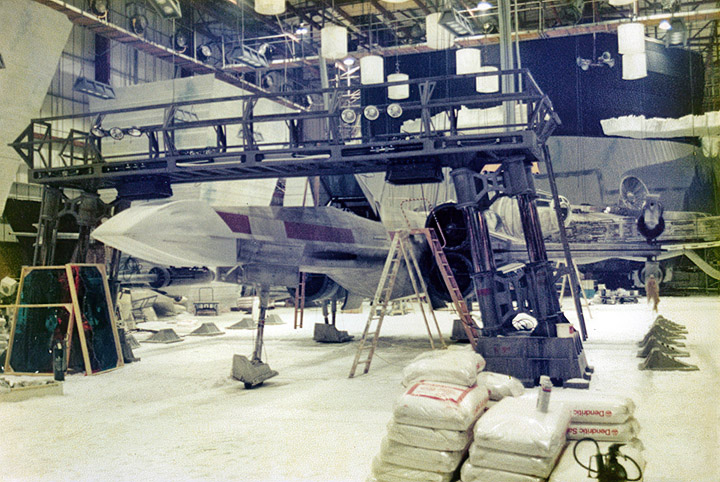 xwinf fighter in Star Wars stage in Elstree Studios